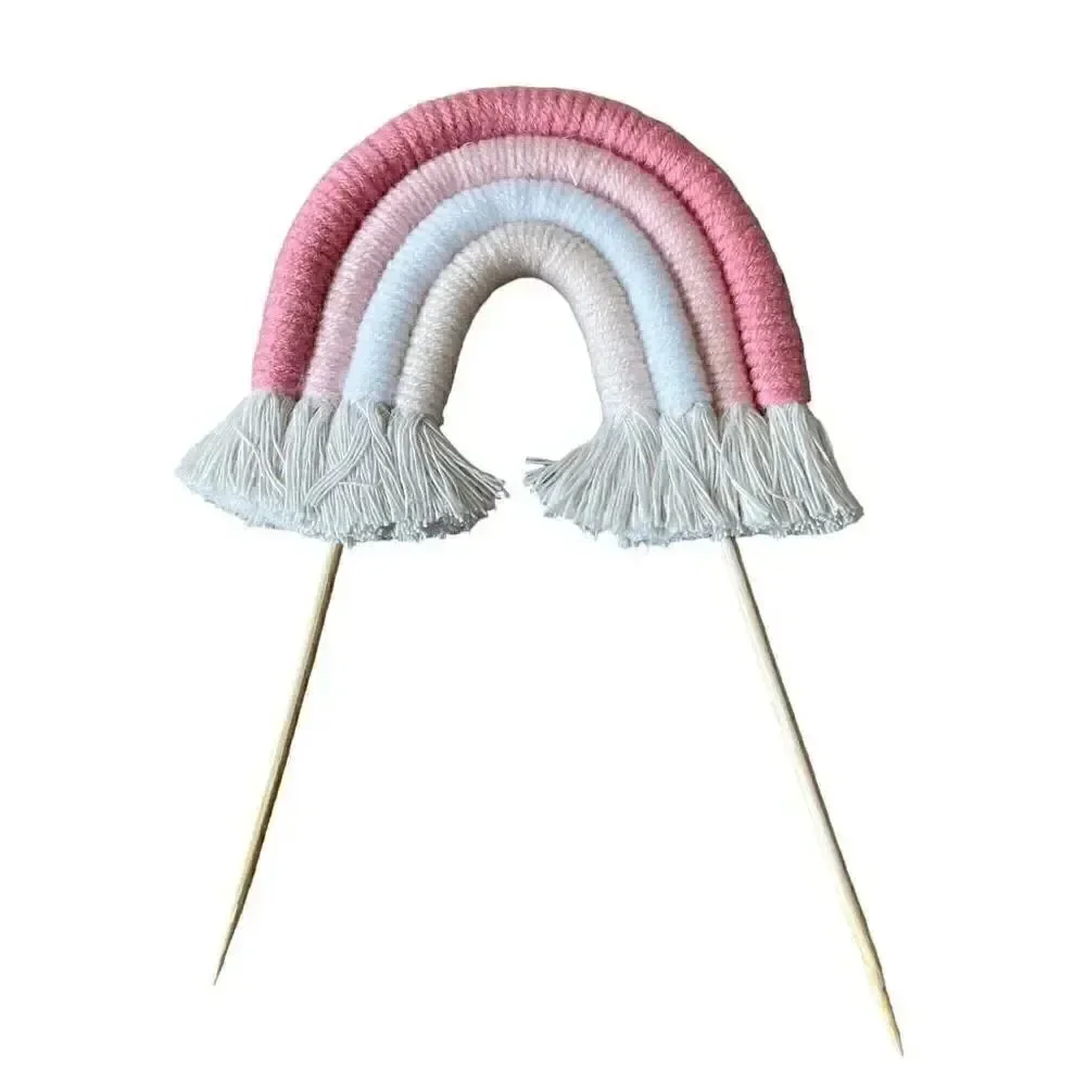 NWT Boho Rainbow Cake Toppers Bohemian Cake Topper Decoration Foam Ball Cake Pic